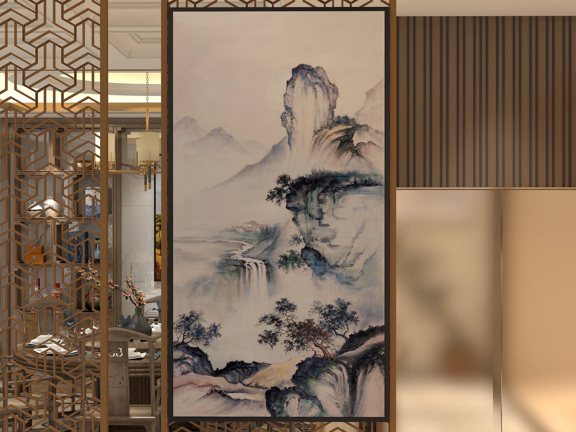 詹际隆 山水画《峰松》新中式系列 lg002款 70*160cm - 凡百诚品艺术
